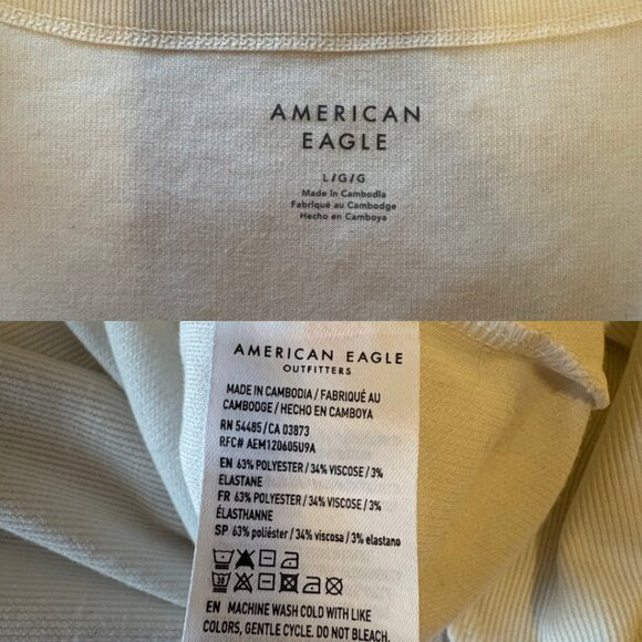 American Eagle White Long Sleeve Bodysuit - Size Large - Picture 8 of 8